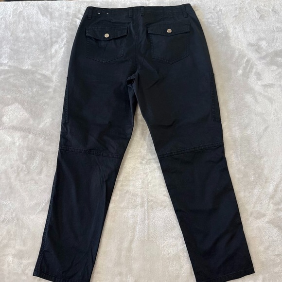 White House Black Market Slim Crop Cargo Pants Black Women's Size 8 - Picture 3 of 8